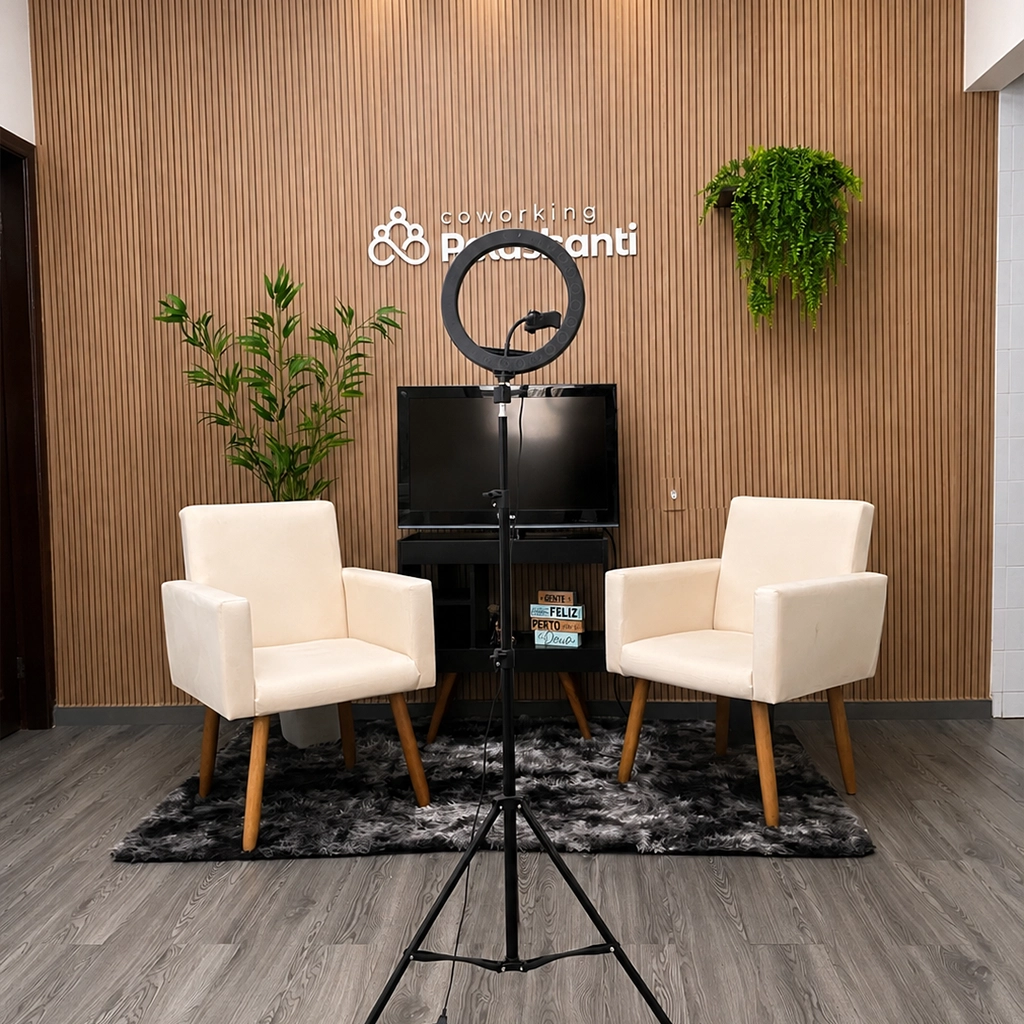 Sala com maca para estética e massoterapia